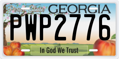 GA license plate PWP2776