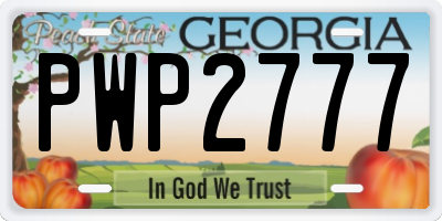 GA license plate PWP2777