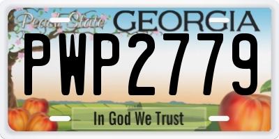 GA license plate PWP2779