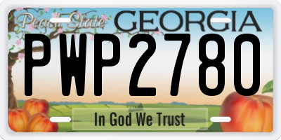 GA license plate PWP2780