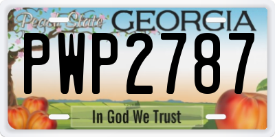 GA license plate PWP2787