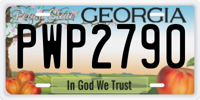 GA license plate PWP2790