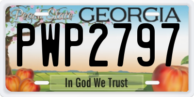 GA license plate PWP2797