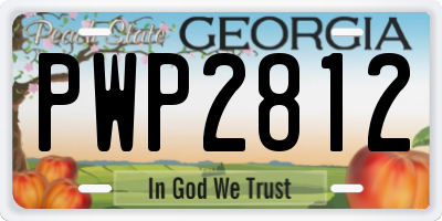 GA license plate PWP2812