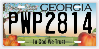 GA license plate PWP2814