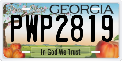 GA license plate PWP2819