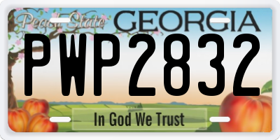 GA license plate PWP2832