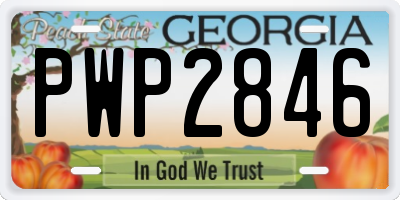 GA license plate PWP2846
