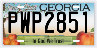 GA license plate PWP2851