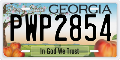 GA license plate PWP2854