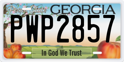 GA license plate PWP2857