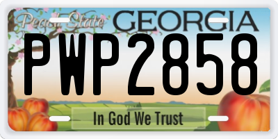 GA license plate PWP2858