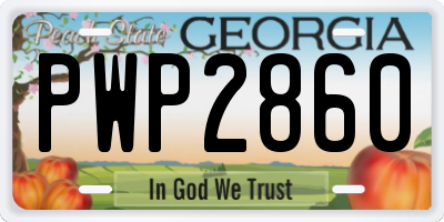 GA license plate PWP2860