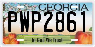 GA license plate PWP2861