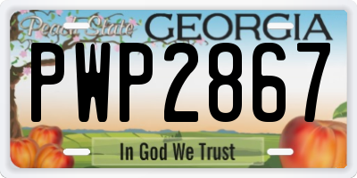 GA license plate PWP2867
