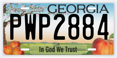 GA license plate PWP2884