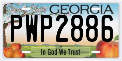 GA license plate PWP2886
