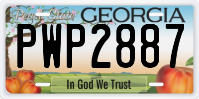 GA license plate PWP2887