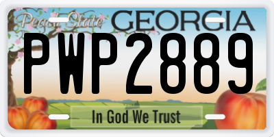 GA license plate PWP2889