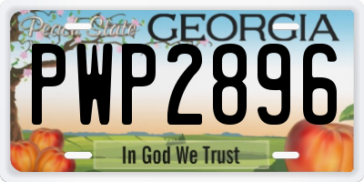 GA license plate PWP2896