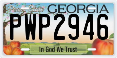 GA license plate PWP2946