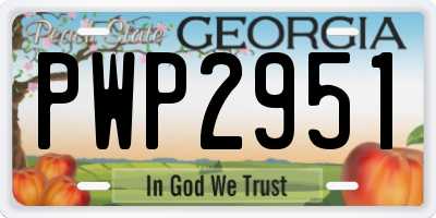 GA license plate PWP2951