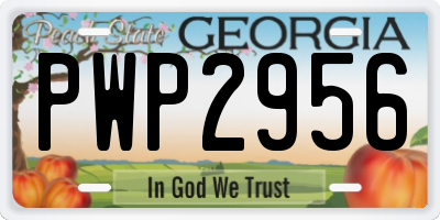 GA license plate PWP2956