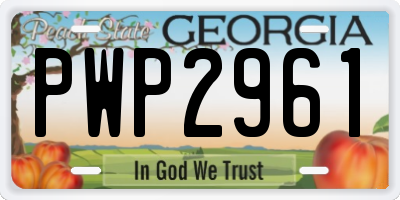 GA license plate PWP2961