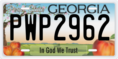 GA license plate PWP2962