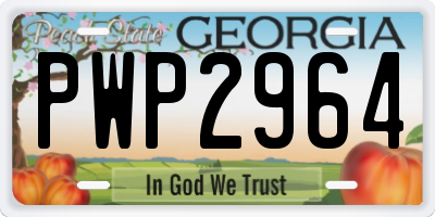 GA license plate PWP2964
