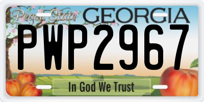 GA license plate PWP2967