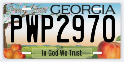 GA license plate PWP2970