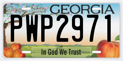 GA license plate PWP2971