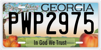 GA license plate PWP2975