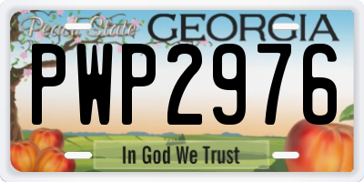 GA license plate PWP2976
