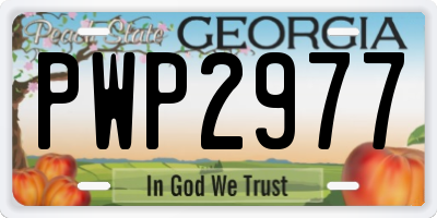 GA license plate PWP2977
