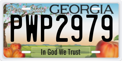 GA license plate PWP2979