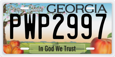 GA license plate PWP2997