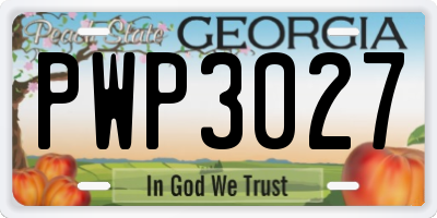 GA license plate PWP3027