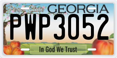 GA license plate PWP3052