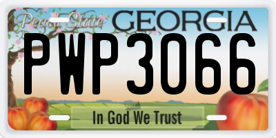 GA license plate PWP3066