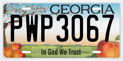 GA license plate PWP3067