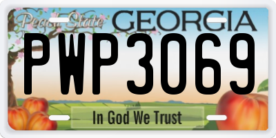 GA license plate PWP3069