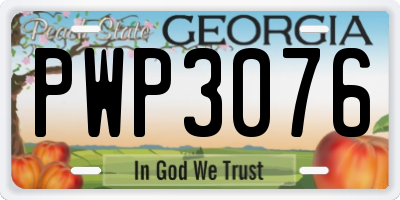 GA license plate PWP3076