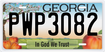 GA license plate PWP3082