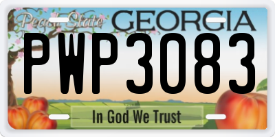 GA license plate PWP3083