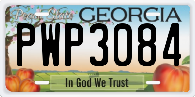 GA license plate PWP3084