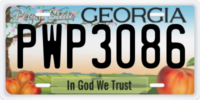 GA license plate PWP3086