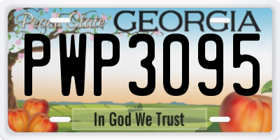 GA license plate PWP3095