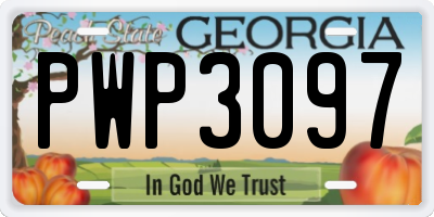 GA license plate PWP3097